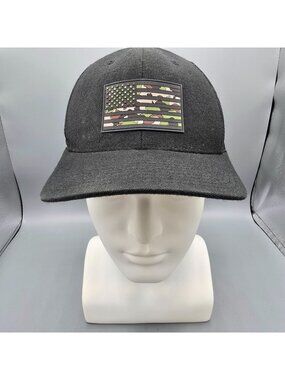 Branded Bills Old Glory PVC Camouflage American Flag Black Snapback Trucker Hat